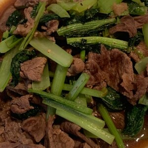 簡単夕飯レシピ！小松菜の牛肉炒め